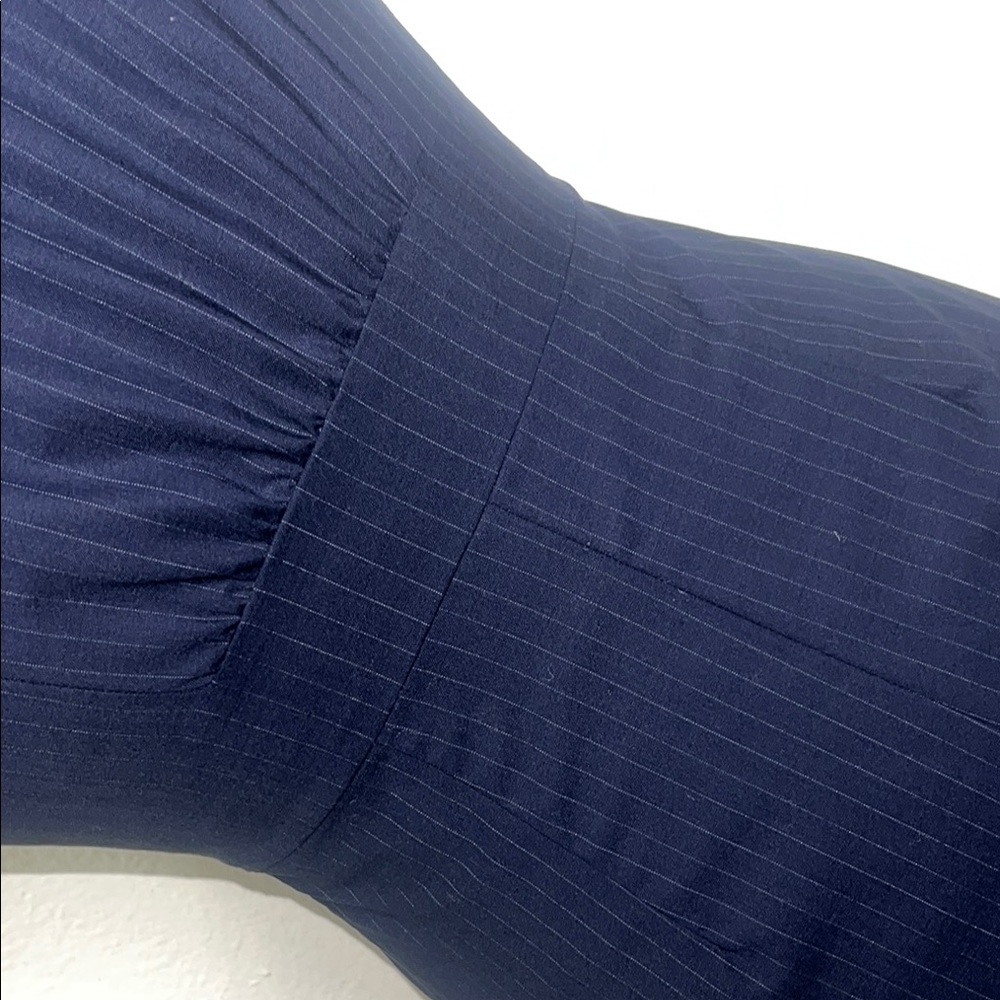 J. Crew Blue Sheath Dress Flutter Sleeves Crew Neck - Picture 11 of 15